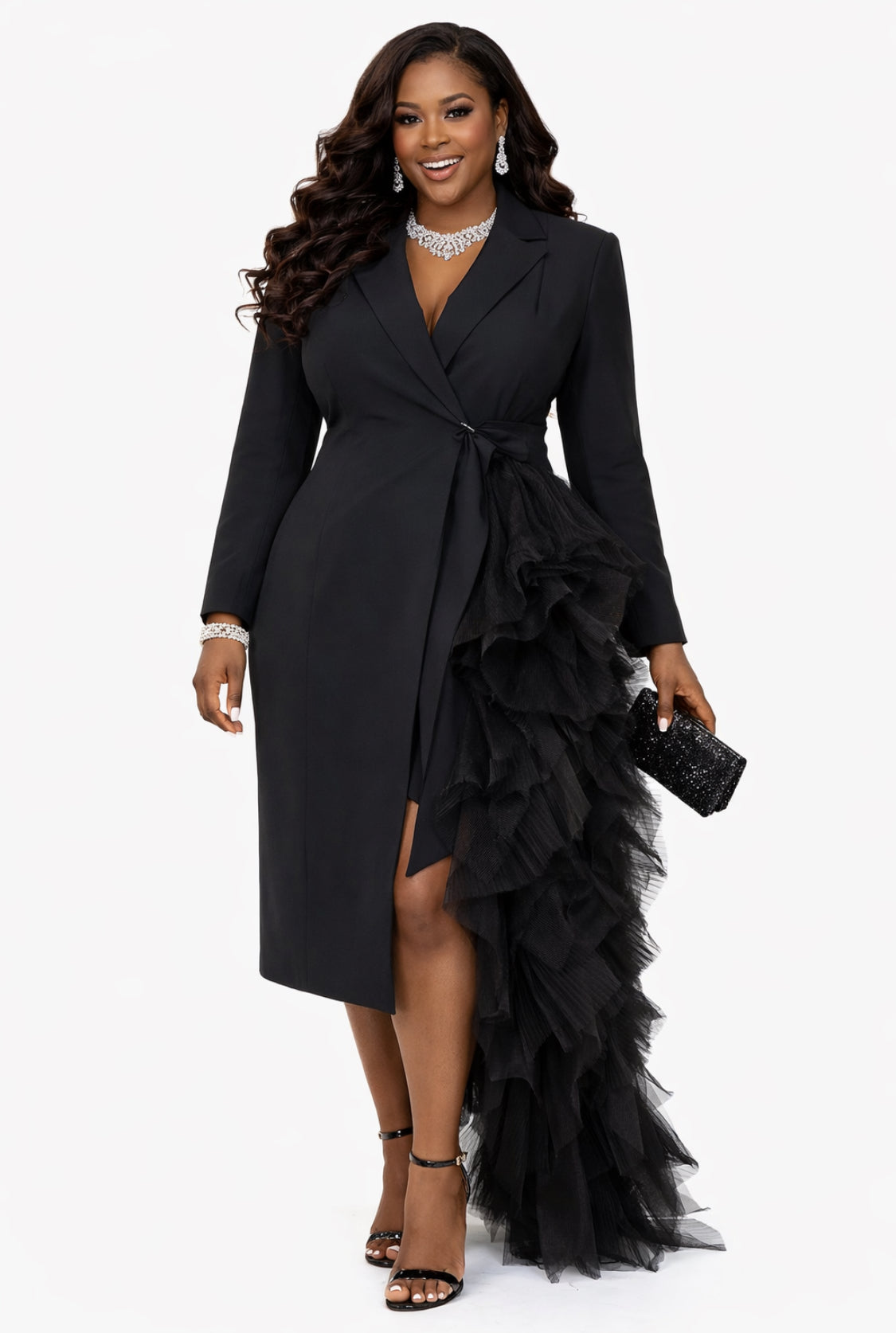 Cascade Nights Blazer Dress Small (4-6) / Black by Moody Fitzs Boutique