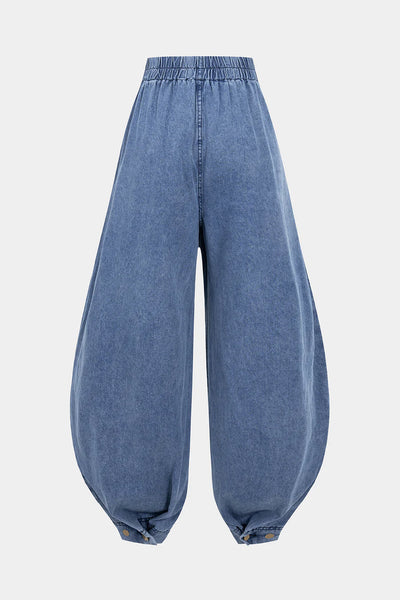 Balloon-Leg Denim Pants