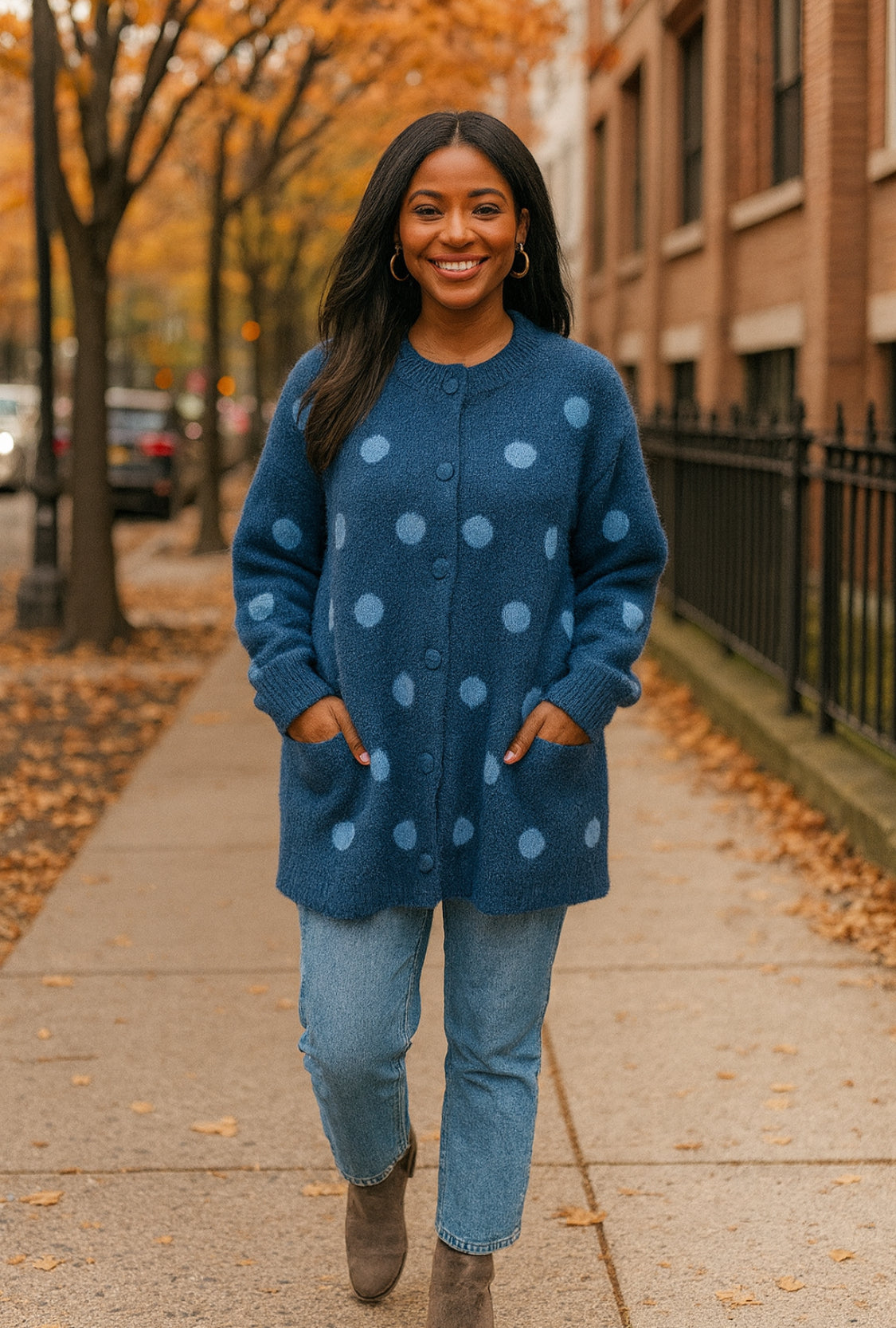 Casual Charm Polka Cardigan