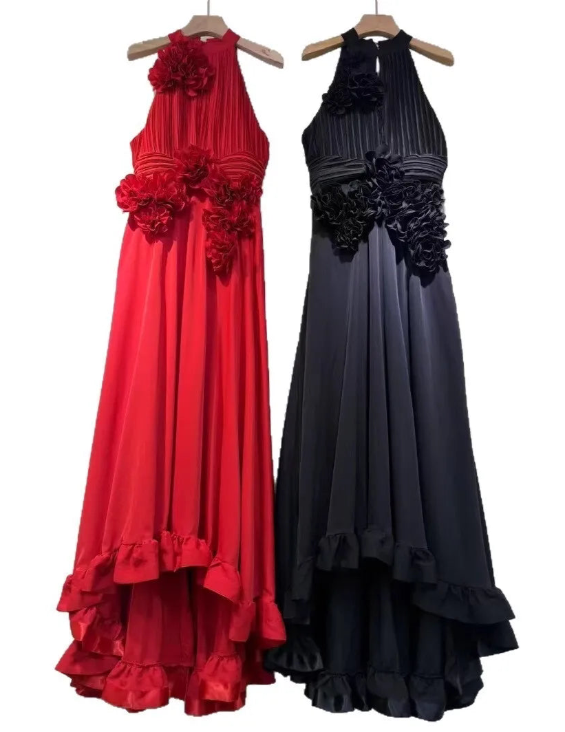 Midnight Bloom High-Low Gown