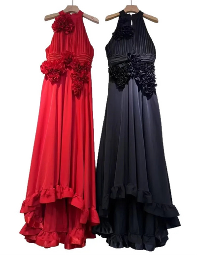 Midnight Bloom High-Low Gown