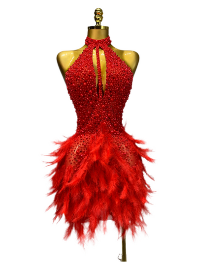 Pearl & Feather Glam Mini Dress