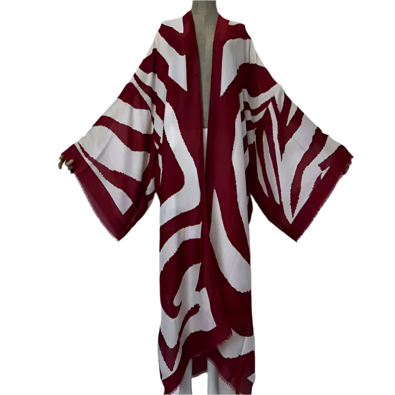 Zebra Print Maxi Kimono