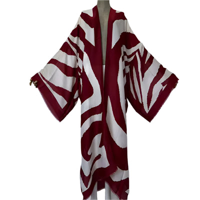 Zebra Print Maxi Kimono