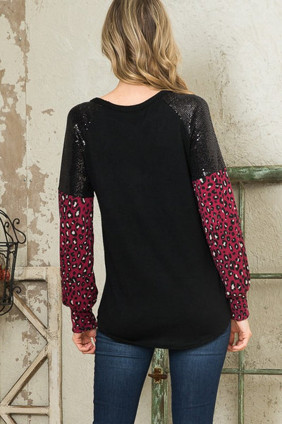 Sequin Contrast Sweater Knit