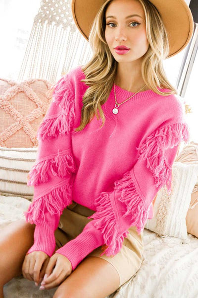 Madison Fringe Sleeve Sweater