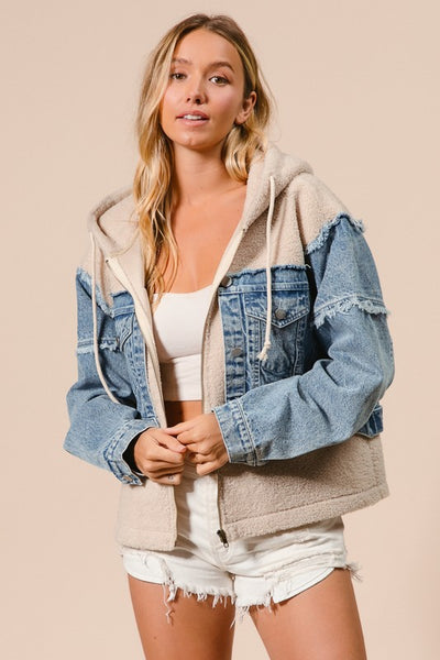 Charlotte Denim Fleece Hoodie