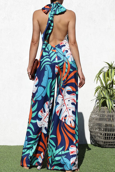 Darling Floral Printed Halter Jumpsuit