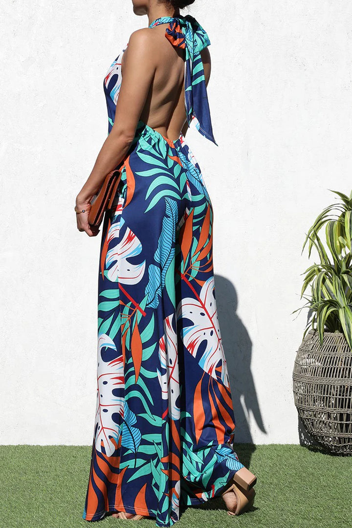 Darling Floral Printed Halter Jumpsuit