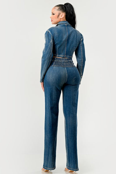 Fiona Denim Pant Set