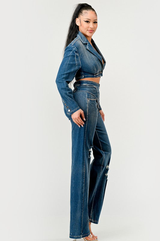 Fiona Denim Pant Set