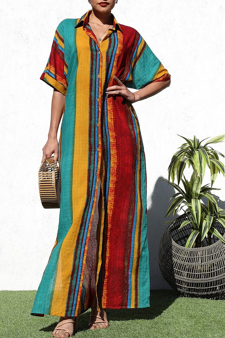 Abena Button Down Maxi Dress