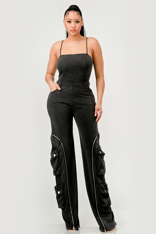 Jasmine Moto Cargo Jumpsuit