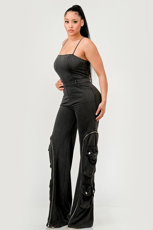 Jasmine Moto Cargo Jumpsuit