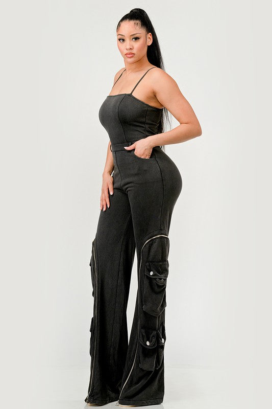 Jasmine Moto Cargo Jumpsuit