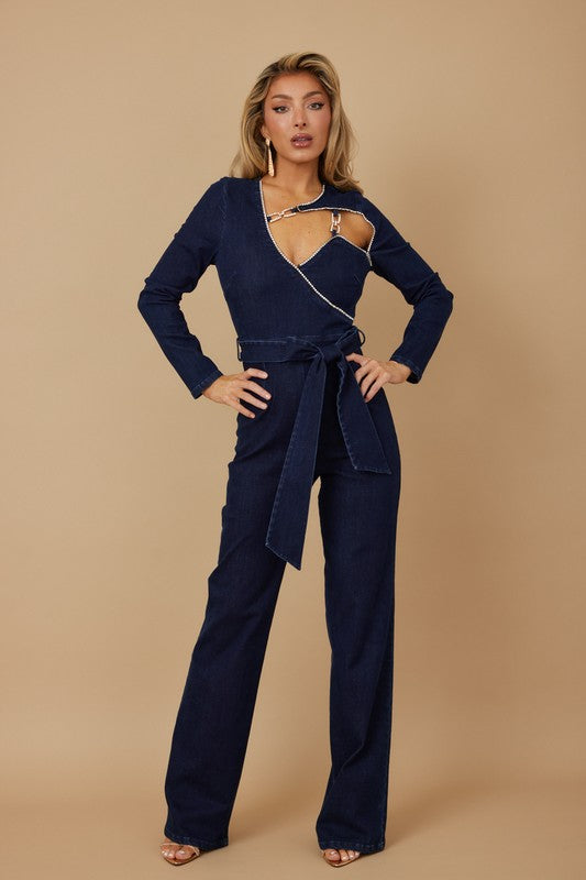 Anastasia Denim Washed Fashion Jumpsuit