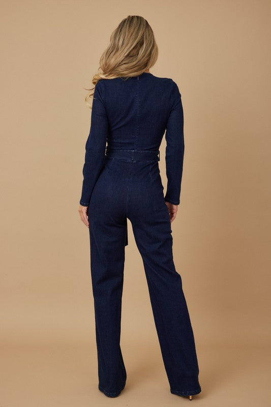 Anastasia Denim Washed Fashion Jumpsuit