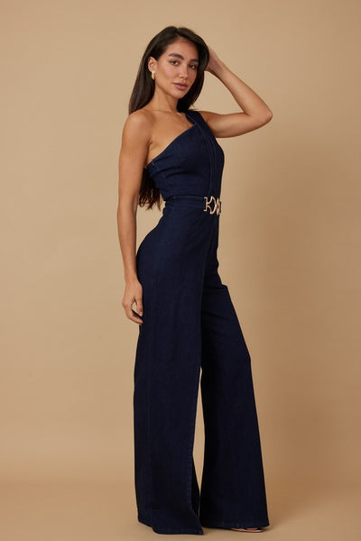 Fashion Denim Stretch Jumpsuit