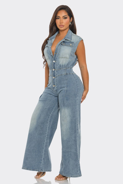 Taylor Vintage Denim Jumpsuit