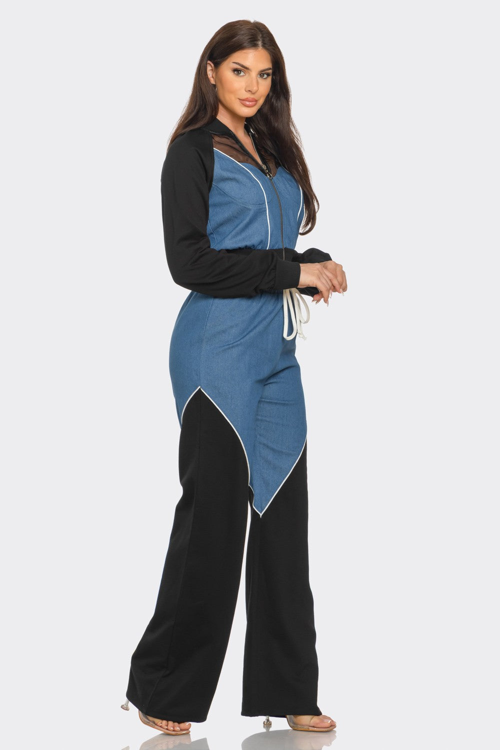 Azure Denim Color Block Set