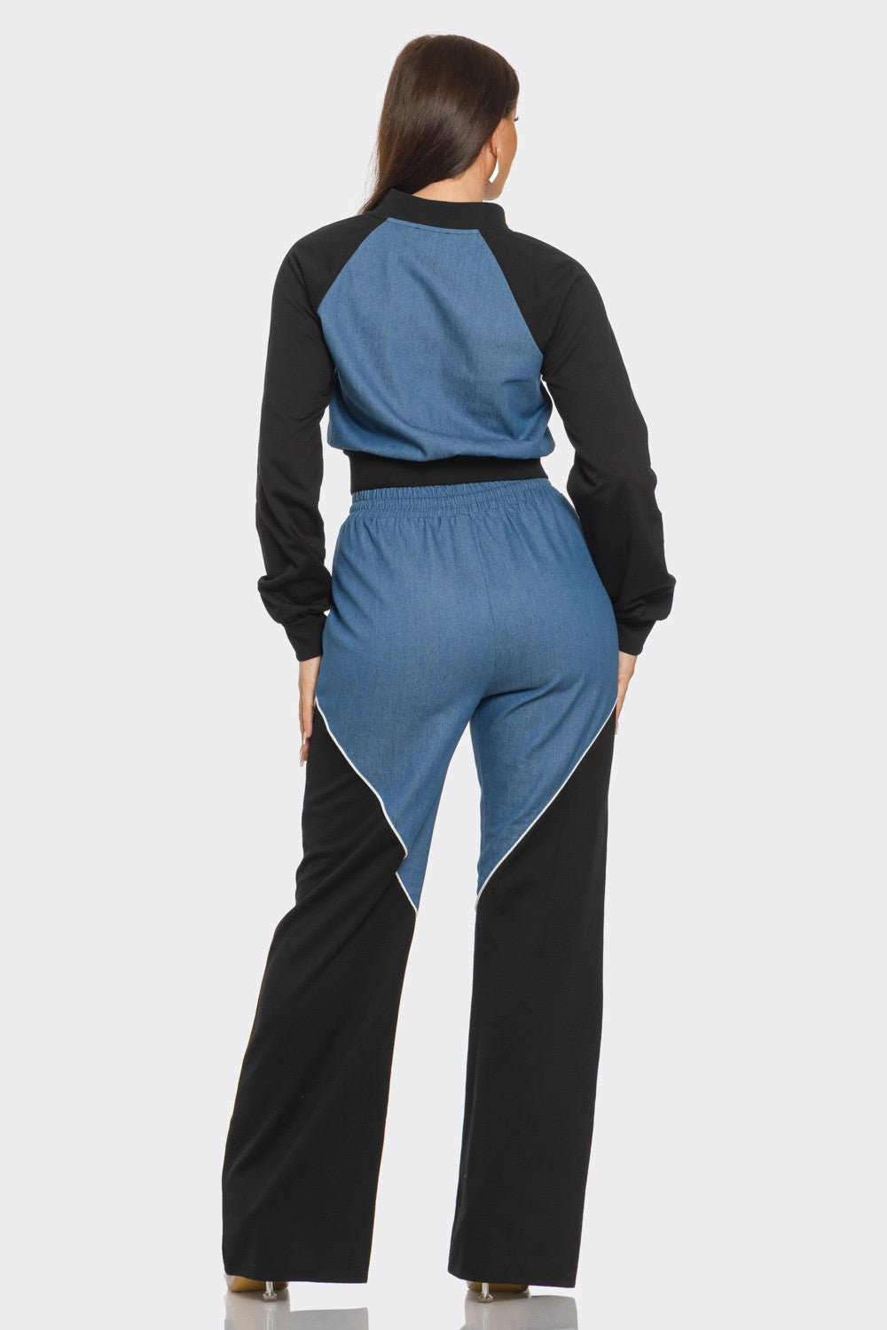 Azure Denim Color Block Set
