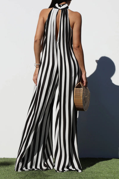 Black and White Stripe Jumpsuit