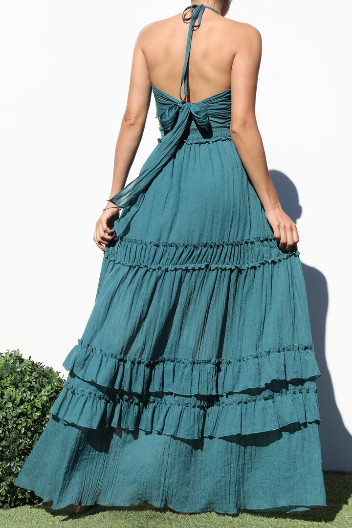 Justine V Neck Woven Maxi Dress