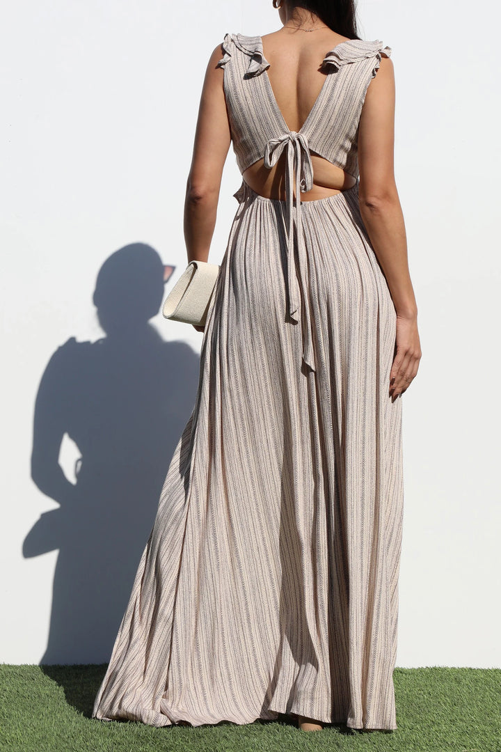 Ivory Muliti Printed Woven Maxi Dress