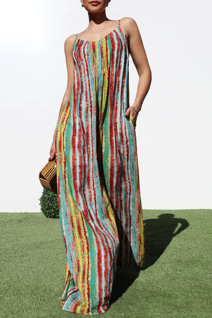 Cami Multi Print Wide Leg Jumpsuit