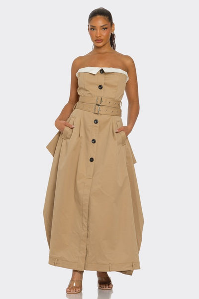 Athena Chic Trench Maxi Dress