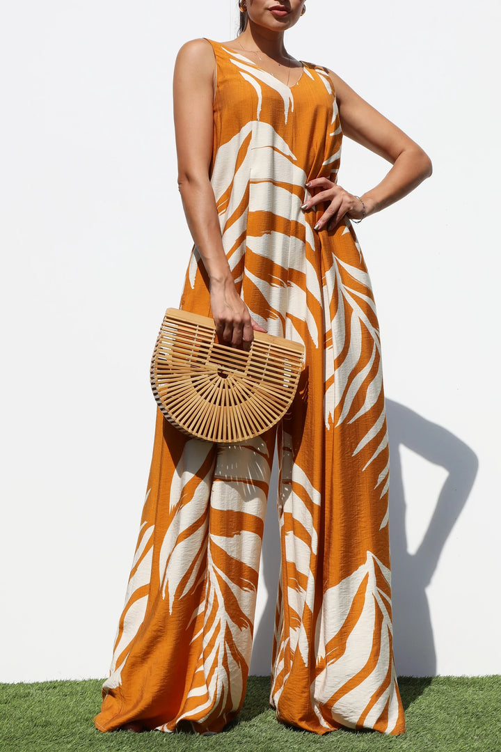 Island Vibe Loose Fitting Wide Leg Jumpsuit