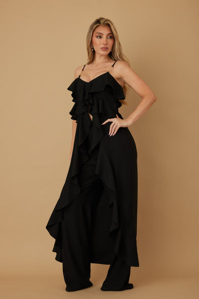 Ruffle Long Two-Piece Set