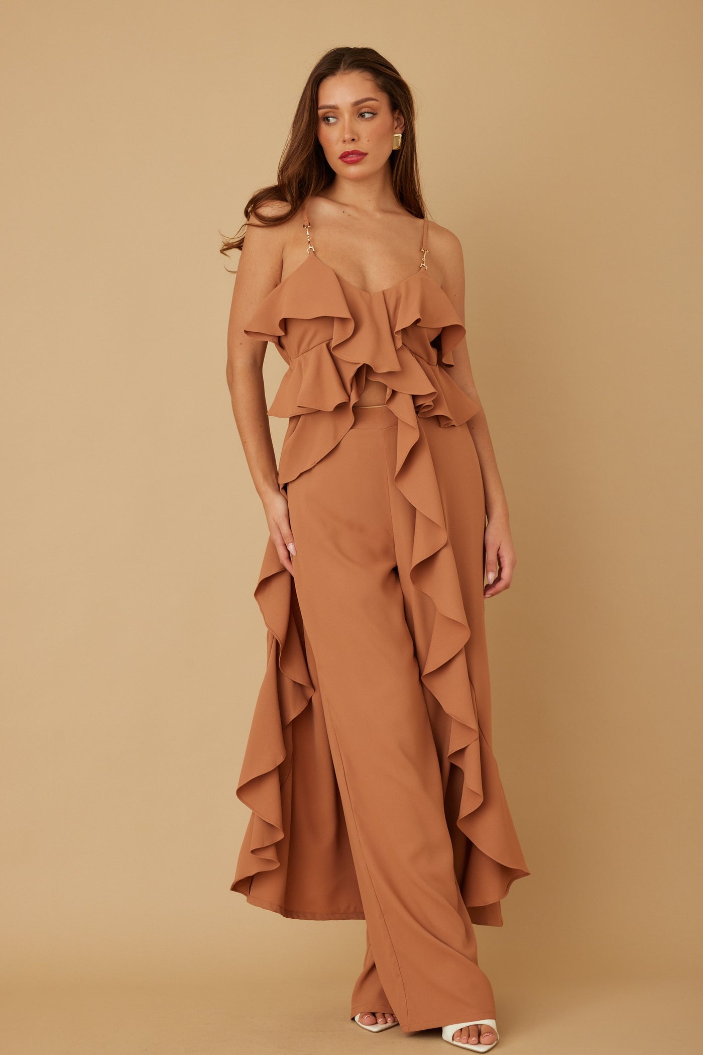 Ruffle Long Two-Piece Set