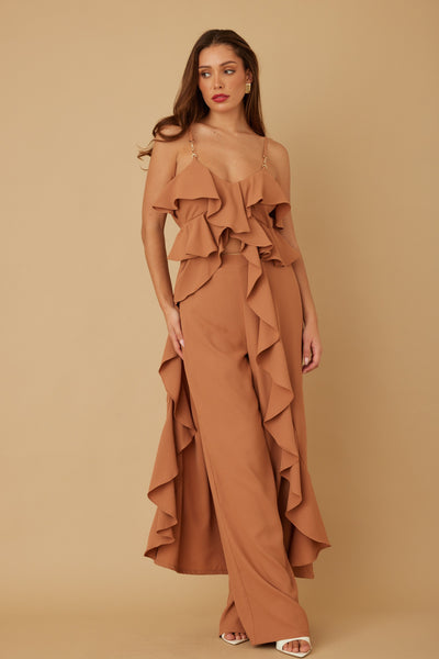 Ruffle Long Two-Piece Set