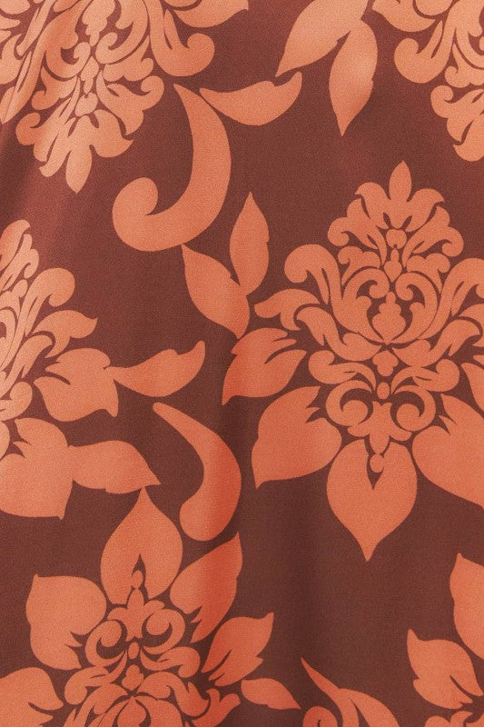 Satin Multi Print Cut Out Maxi Dress