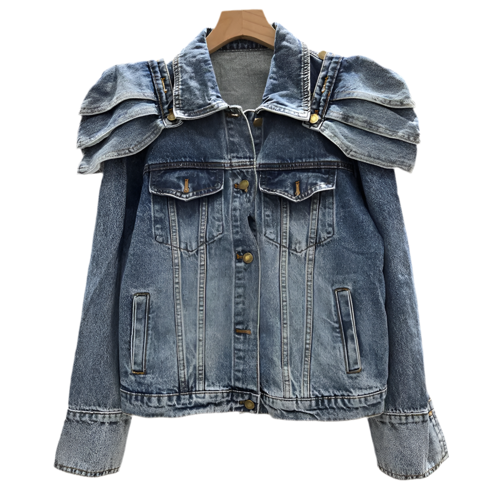 Layered Shoulder Denim Jacket
