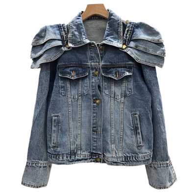Layered Shoulder Denim Jacket