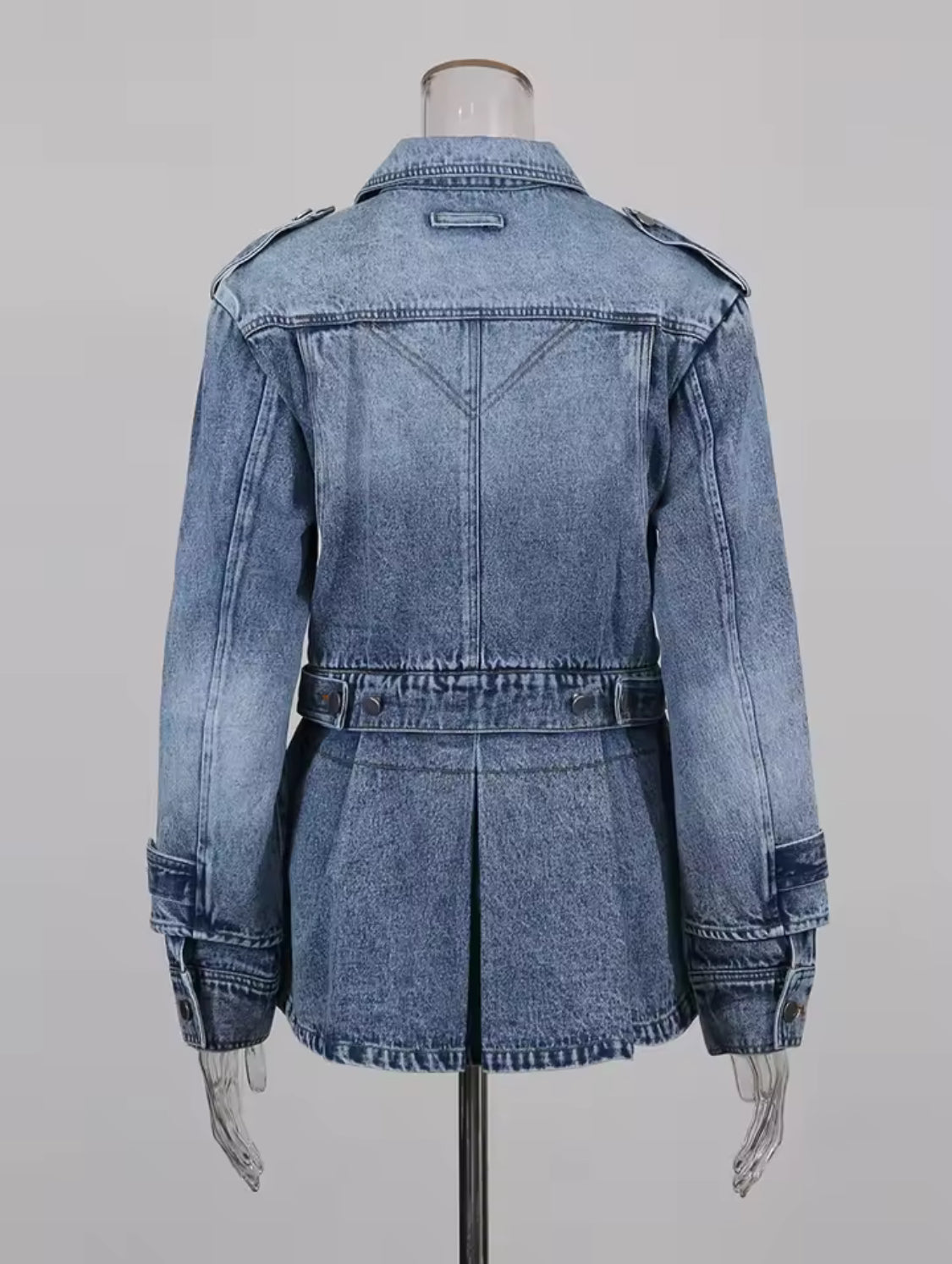 Coastal Chic Belted Denim Jacket