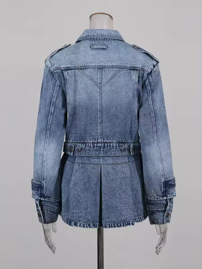 Coastal Chic Belted Denim Jacket