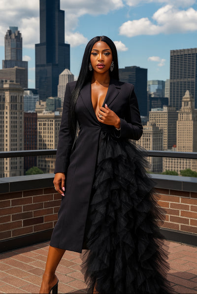 Cascade Nights Blazer Dress