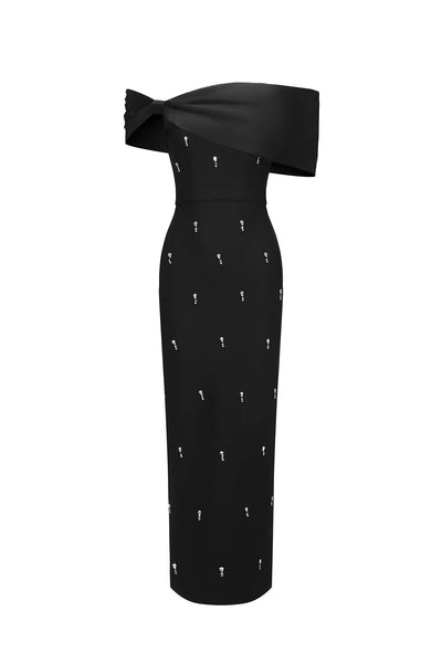 Diamond off The Shoulder Maxi Dress
