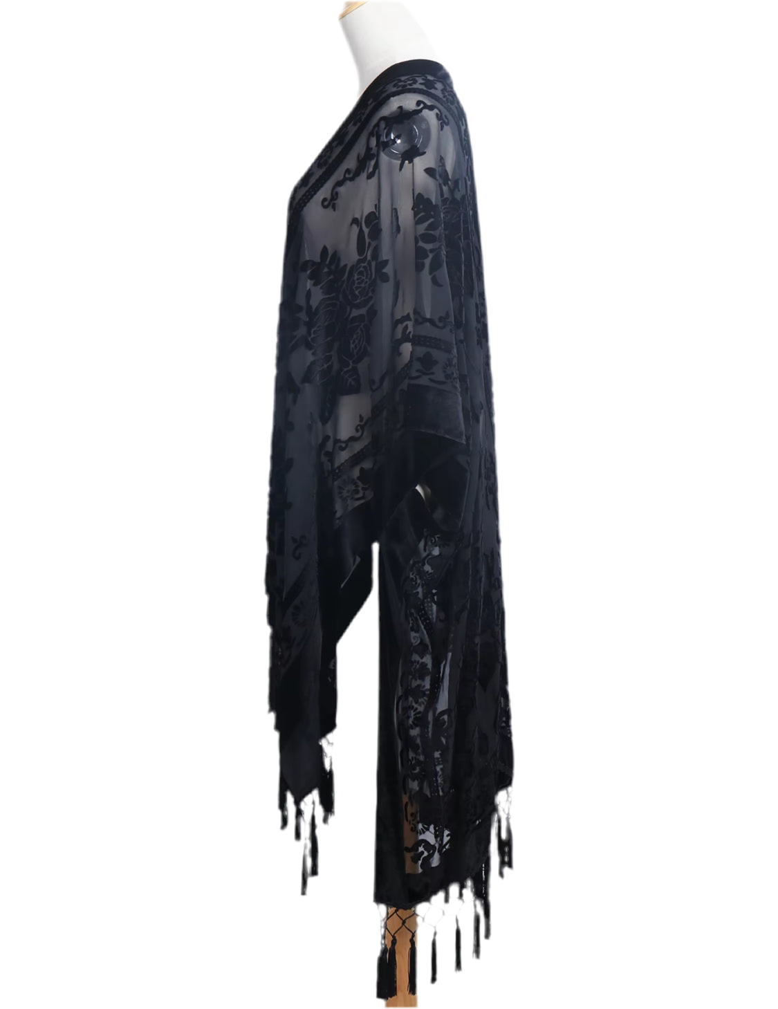 Sage Blossom Fringe Kimono