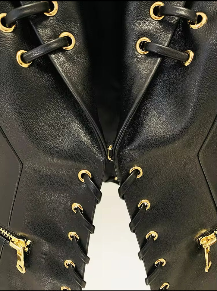 Lora Fashion Leather Blazer