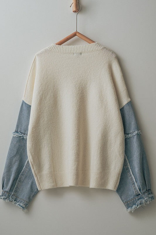 Moxy Denim Sleeve Sweater