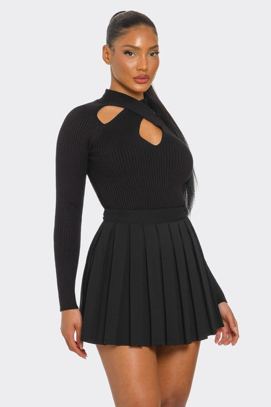 Cutout Ribbed Sweater