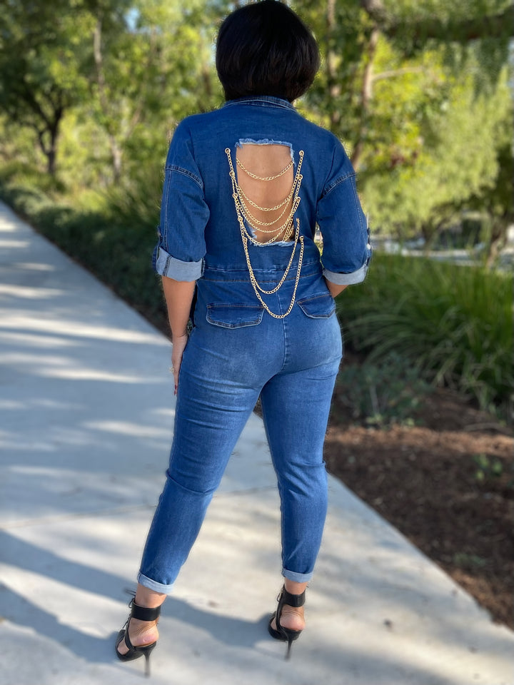 Mixed Emotions Denim Jumpsuit