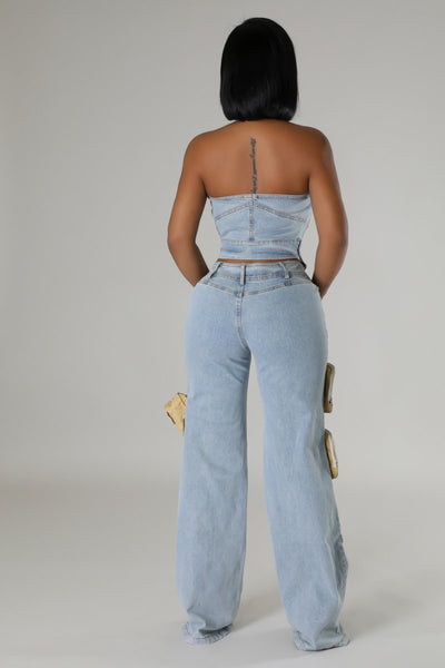 Soliel Denim Cutout Jumpsuit