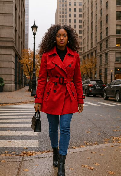Women's short trench coat