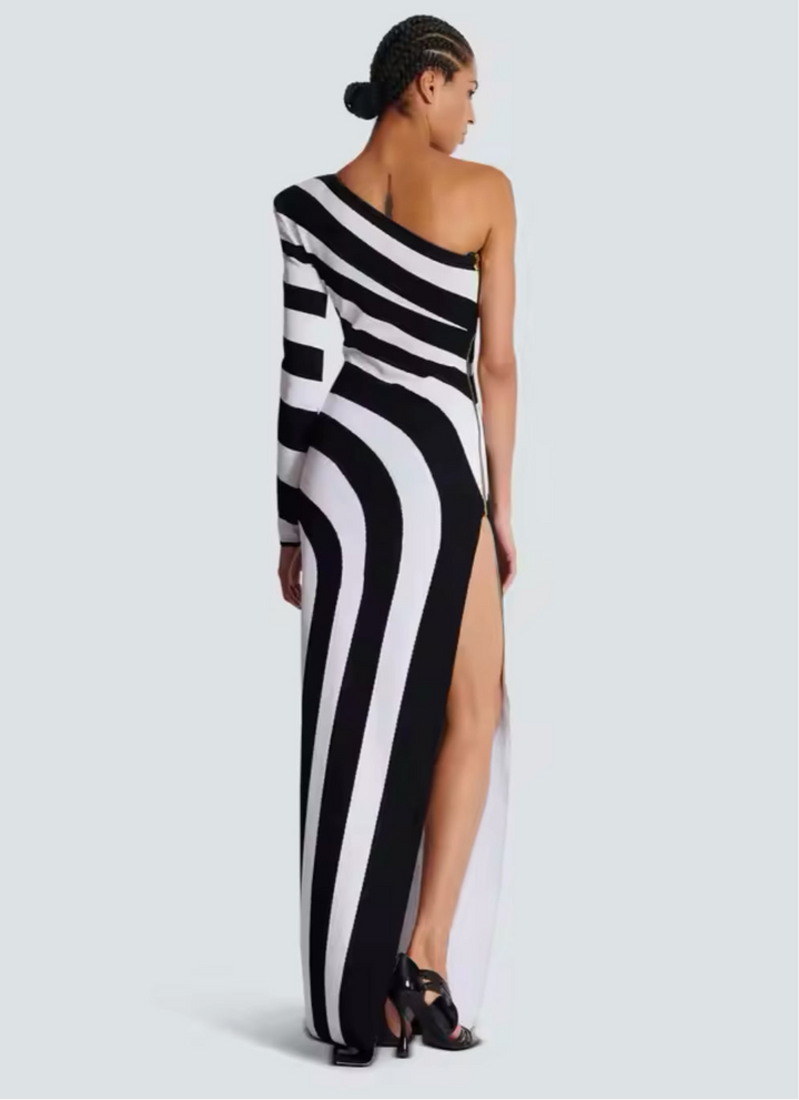 Justine Black and White Maxi Dress