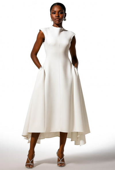 Elegant High Low Midi Dress